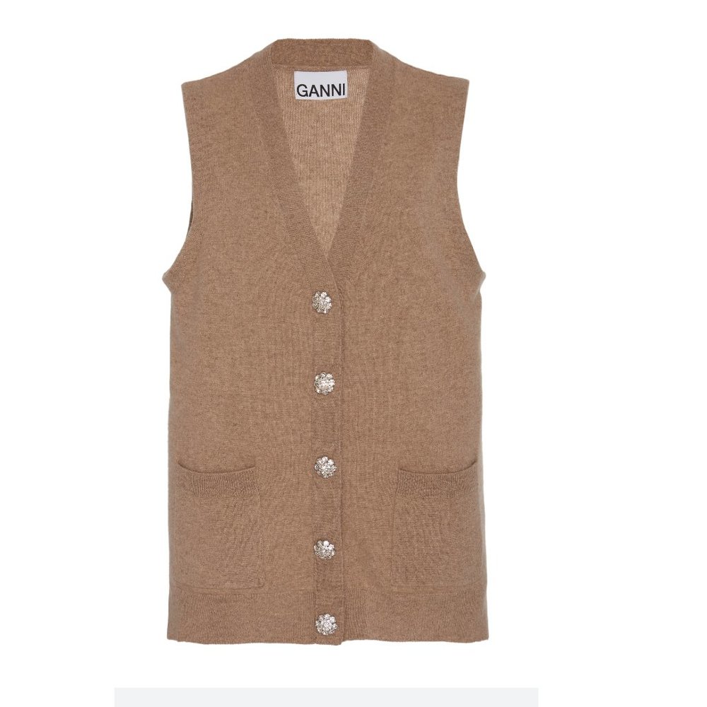 Ganni Embellished Cashmere Vest